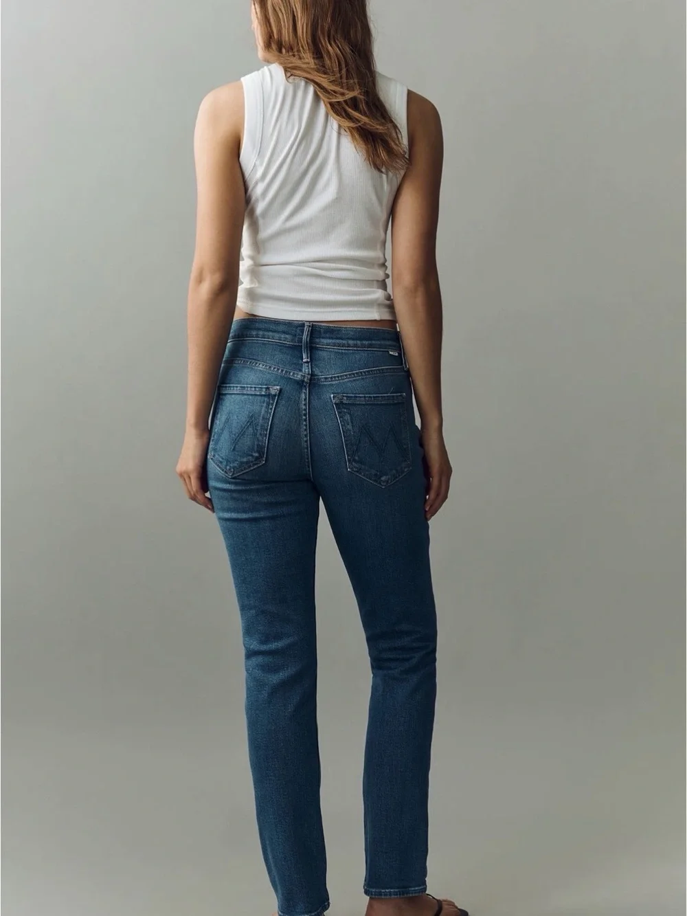 NWT Mother mid rise Dazzler Hover size 28 Straight-Leg in Kissing the Caddy